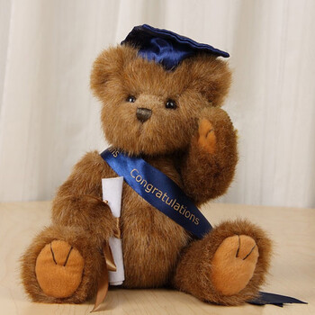 西克里正版小博士泰迪熊正宗五关节熊熊精品毛绒玩具毕业礼物可深棕色