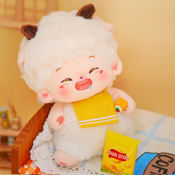 筱婵漫宅坊rua娃吧官方授权喜羊羊与灰太狼棉花娃娃20cm懒羊羊娃衣公