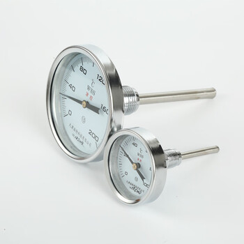双金属温度计wss301轴向指针式工业探头温度水温表管道锅炉使用0100度