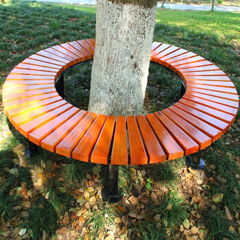 度假铭人户外围树椅圆形广场树围椅圆椅塑木公园椅防腐木公园椅子座椅