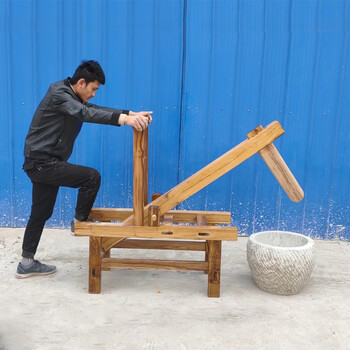 打糍粑工具特大号脚踏实木架打糍粑石臼机家用脚踩木锤打年糕老式锤