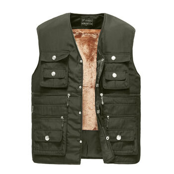 万派摩秋冬季男士保暖背心棉马甲坎肩加绒加厚中老年马夹男修身爸爸装