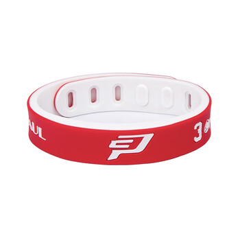 球星篮球手环双色带扣硅胶手环可调节硅胶手腕带球迷用品 保罗-白红