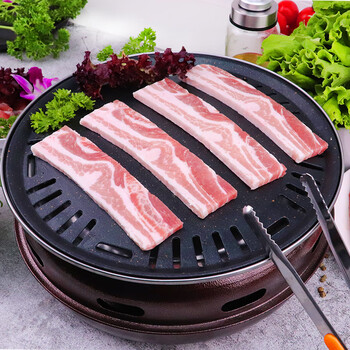 韩国烤肉食材厚切猪五花肉片新鲜烧烤食材韩式烤肉片生猪肉 250g