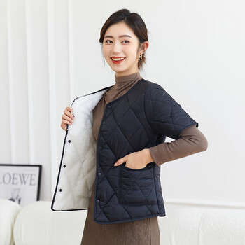 带袖羽绒服马甲女款半袖秋冬加绒短袖保暖棉衣女短款羽绒棉加厚外套