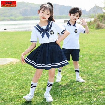 艾樂童 兒童夏裝校服套裝幼兒園園服班服2022新款小學生畢業照演出服