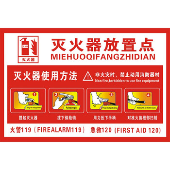 灭火器放置点使用说明方法标识牌检查卡记录卡消防栓标示贴纸2030cm