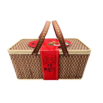 百草味嘉兴粽子竹篮礼盒装蛋黄鲜肉粽特产员工团购送礼礼品10粽6蛋