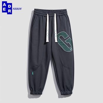nerdy裤子黑色裤子男潮流百搭宽松大码束脚裤男士春秋休闲运动裤 灰色