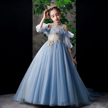 人晚礼服小女孩走秀修身公主裙超仙初中学生长款高端拖尾节日演出服潮