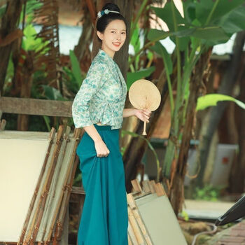 菲奢兰云南少数民族西双版纳傣族服装女气质高雅云南传统傣族服饰女装