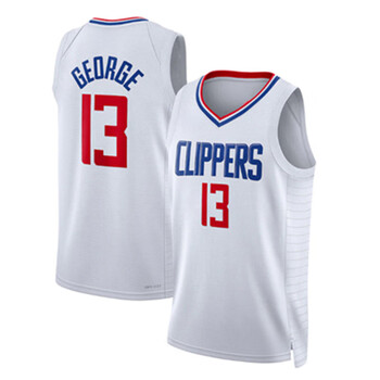 智宙快船队2号伦纳德球衣13号保罗乔治0号威少篮球服运动套装 保罗