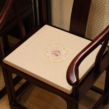锦绣晴棉麻绣花椅垫中式圈椅坐垫新中式餐椅茶椅垫子定做客厅椅子垫