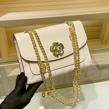 香港mk品牌代购22新款潮山茶花女包真皮链条单肩包斜挎手提送女友礼物