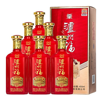 泸州老窖泸州福酒逸彩浓香型52度白酒450ml6瓶整箱装