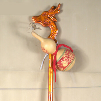 戏曲戏剧舞台演出用品道具豫剧佘老太君寿星鹿头拐杖土地爷拐杖 葫芦