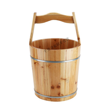 喜嘉华木业足浴店木提桶木质提水桶小木桶桑拿温泉木提桶木水瓢影视