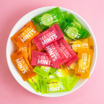 网红口气清新糖维c陈皮糖海盐百香果薄荷糖接吻糖果混合5个口味混合15