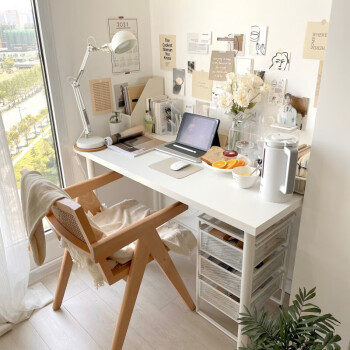 思晞桌子卧室少女房间ins风简约书桌宿舍租房同款白色电脑桌家用钜惠
