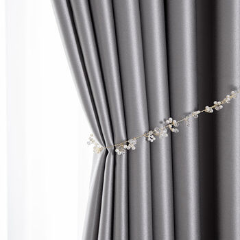 窗帘纯色轻奢现代简约客厅防晒隔热挂钩成品遮阳 gf浅灰色【挂钩】