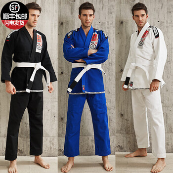 巴西柔术服摔跤服柔道服跆拳道服成人成人男款加厚柔术服女款训练道服黑蓝白可定制白色m 图片价格品牌