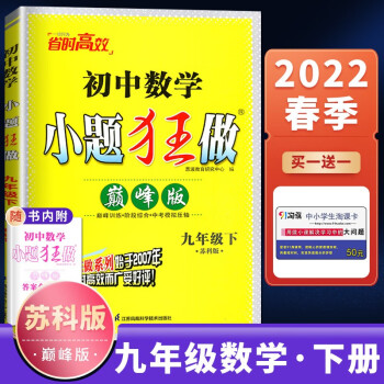 苏科版2022春恩波教育初中数学小题狂做巅峰版九年级下册 江苏凤凰科学技术出版社 初三数学同步课时练习册 期中期末冲刺检测 九年级下册