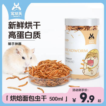 宠尚天 仓鼠磨牙零食棒磨牙石清洁牙齿仓鼠用品 烘焙面包虫干 500ml