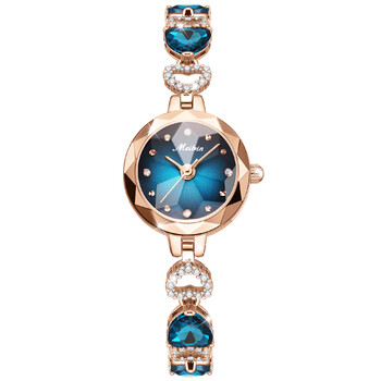 meibin美宾女式手表女士手表精致手链条手表女款深海之心 蓝色