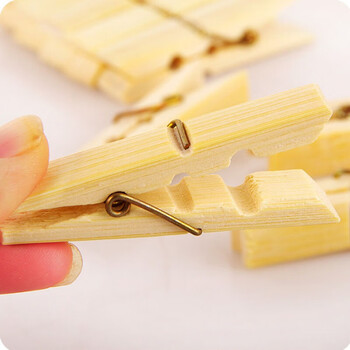 竹夹子晾衣夹家用强力木夹子晒被夹小夹子衣服夹子防风大棚夹照片60个