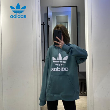 阿迪达斯 （adidas）三叶草卫衣女秋季套头衫休闲连帽外套上衣（下架重） 祖母绿 S