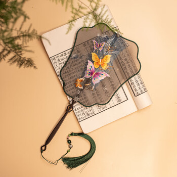 女古风纯手工苏州双面刺绣旗袍宫扇绣花汉服配饰团扇 08款:蝴蝶