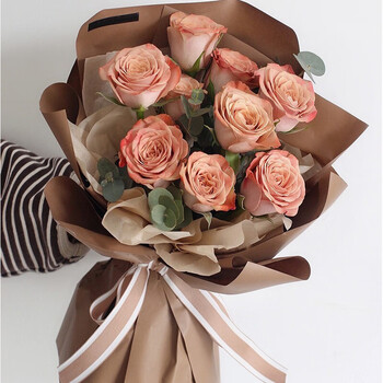 岚黛进口卡布奇诺玫瑰花束