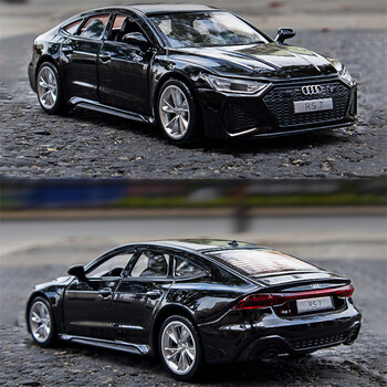 甄萌 奥迪rs7模型仿真声光车模摆件汽车模型回力跑车男孩收藏系列儿童