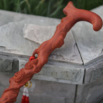 小米(mi)生态米家同款岙筱老人拐杖实木雕刻红木拐杖老人木质拐杖手杖