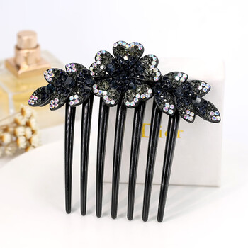 日韩气质水钻发饰花朵插梳发梳盘发卡子夹子发夹发卡头饰品成人女4号