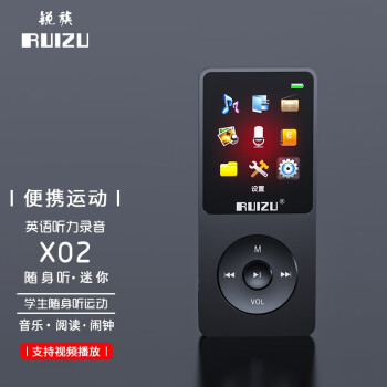 壨RUIZUX02 4G ɫ ˶MP3/MP4ֲѧЯʽӢ忨¼