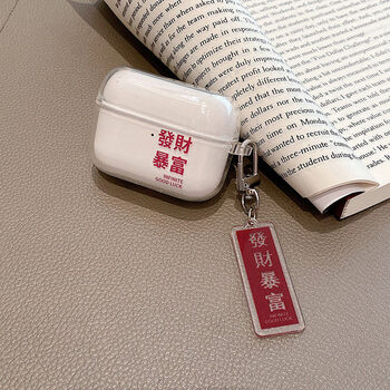 2保护套honor真无线蓝牙耳机套earbudsx2荣耀earbudsx2透明红字发财暴