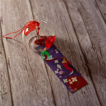 风铃日式玻璃 樱花风铃日式日本手工玻璃和风礼物挂件可爱小挂饰挂饰