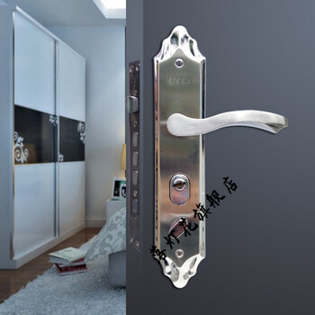 门锁sus304不锈钢大门门锁面板把手执手门锁锁体大门锁芯 方舌24*240