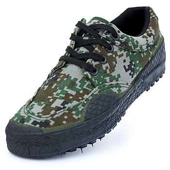 探跃解放鞋男款工地耐磨鞋民工劳保迷彩鞋防滑劳动军训帆布工作胶鞋女