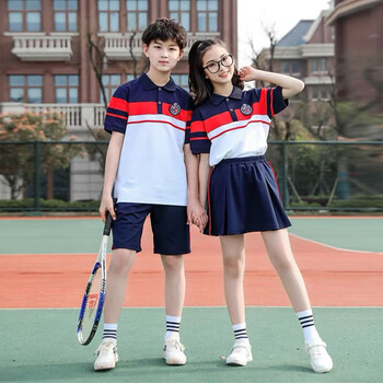 芯时代小学生校服夏季运动套装高中学生短袖中裤英伦风五六年级毕业