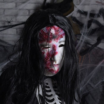 【现货直发】圣节恐怖面具鬼屋密室逃脱骷髅女鬼丧尸僵尸恶心吓人鬼脸