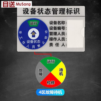 设备状态标识牌亚克力旋转仪器标识卡工厂机械磁吸式管理牌机器运行