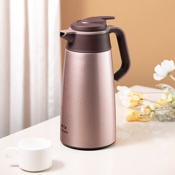 万象wanxiang保温壶时尚家用水壶双层不锈钢大容量保温瓶带把咖啡壶