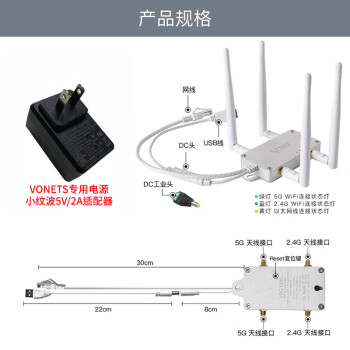 VONETS VBG1200ҵ˫Ƶ2.4G5Gм·wifiתRJ45 VBG1200+Դͷ