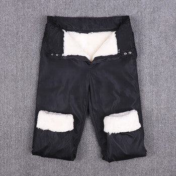一体皮裤男宽松高腰加厚羊皮裤子绵羊皮防风羊毛棉裤女冬季保暖皮裤