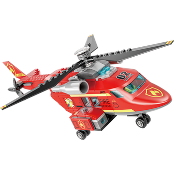 玩具潮流积木益智玩具男孩拼装消防系列玩具模型生日礼物消防直升机