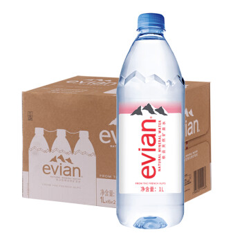 法国进口（evian）依云矿泉水整箱装  弱碱性天然水 儿童瓶依云水 运动瓶装 中英文随机发货 依云粉箱运动瓶750ml*12瓶/箱 #20