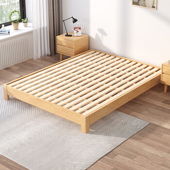 不带床头方型脚(原木色)单床 不带床头 1200mm*1900mm  框架结构