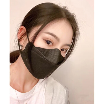 恒坤医用外科韩国白色鱼嘴型口罩3d立体透气kn95级成人黑色柳叶形口罩